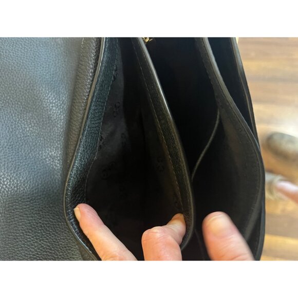 TORY BURCH BLACK LEATHER BRITTEN SHOULDER BAG - Picture 9 of 13